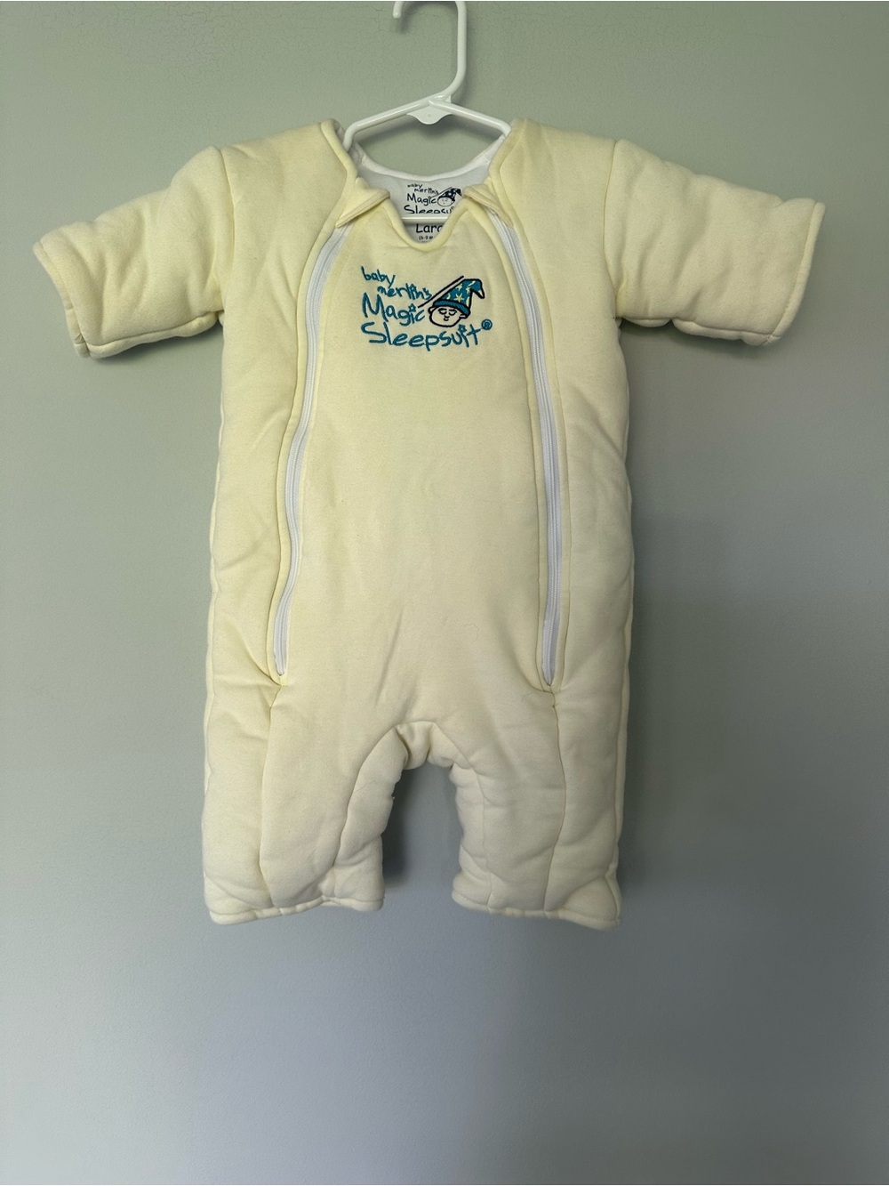 Baby Merlin’s Magic Sleepsuit in Pale Yellow, 6-9 months
